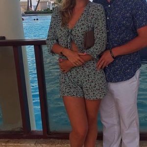 Primark blue floral romper